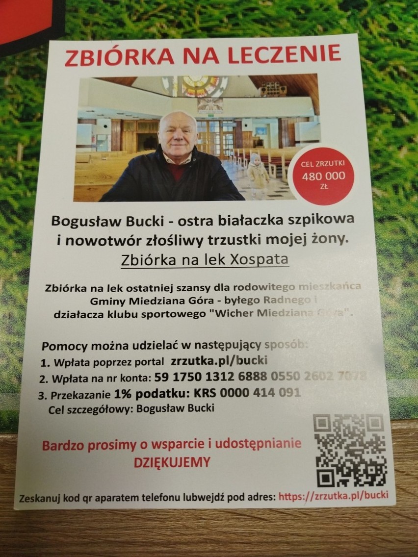 Grający w Hummel 4 lidze GKS Rudki włączył się w pomoc dla chorego Bogusława Buckiego, byłego działacza Wichra Miedziana Góra