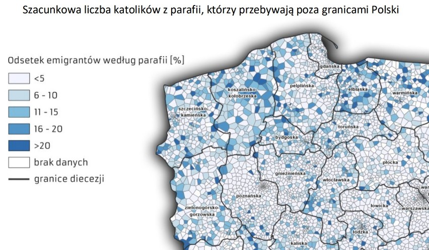 Szacunkowa liczba katolików z parafii, którzy przebywają...