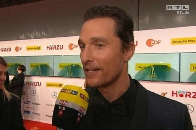 Matthew McConaughey na ceremonii rozdania Złotych Kamer (fot. DE RTL TV/x-news)