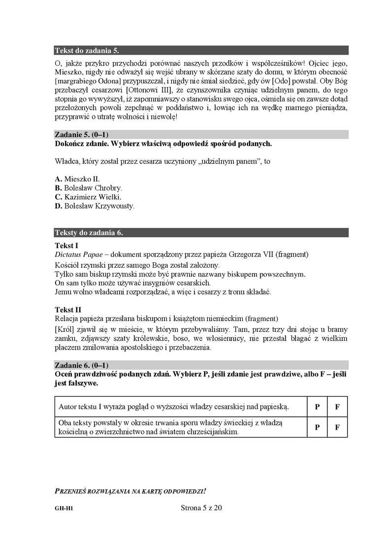 Egzamin gimnazjalny 2019. HISTORIA, WOS  część humanistyczna: . Odpowiedzi i arkusz pytań CKE w serwisie EDUKACJA