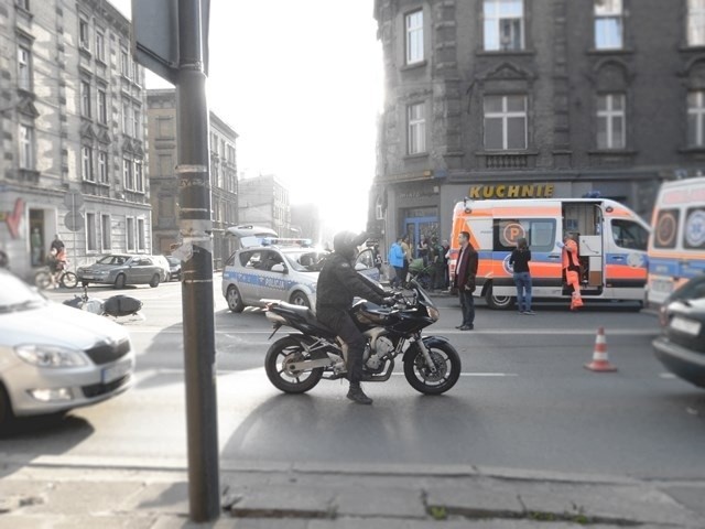 Wypadek motocyklisty w Chorzowie