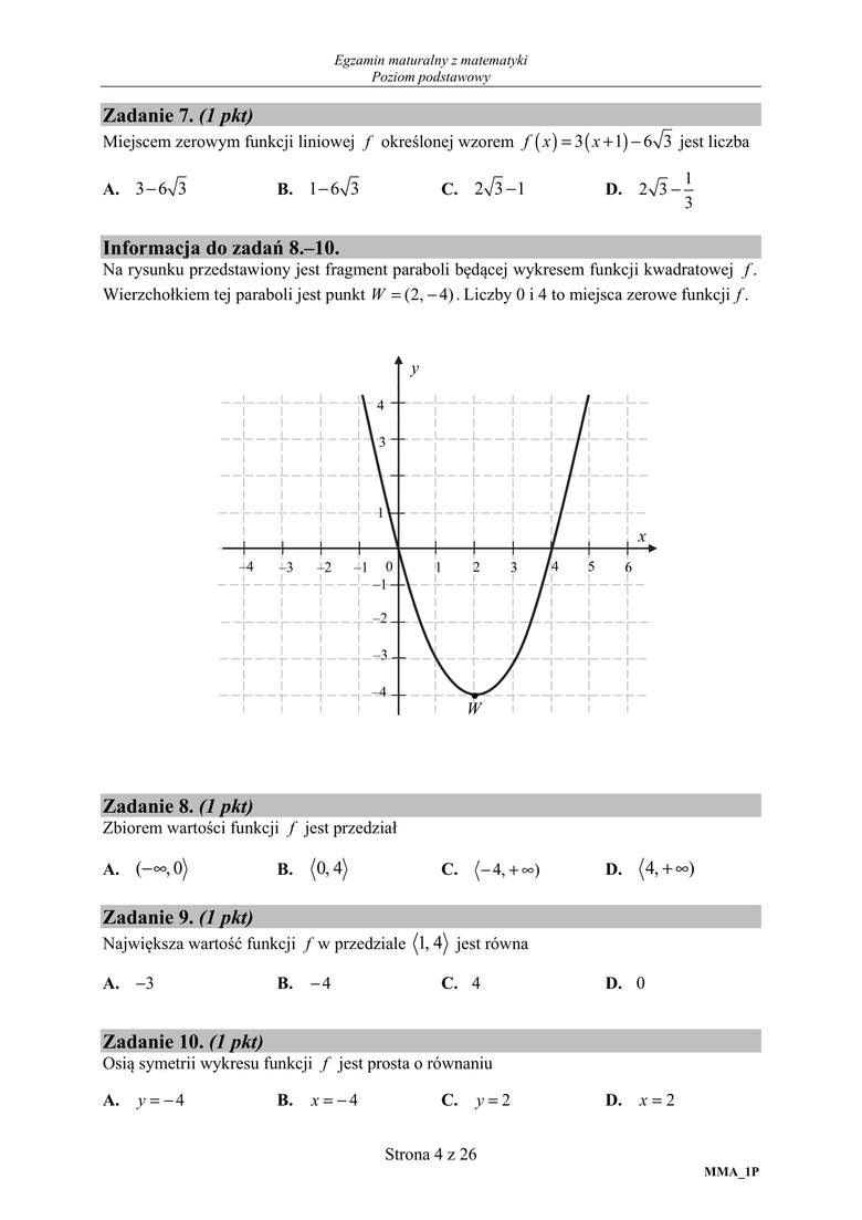 Matura 2019. Matematyka poziom podstawowy - arkusz CKE,...