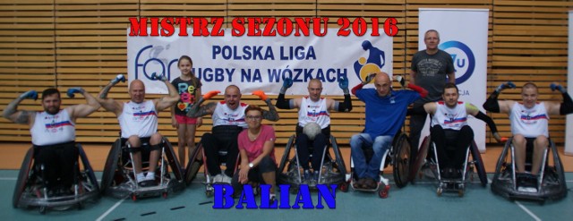 Balian Pniewy po zdobyciu złotego medalu MP w rugby na wózkach