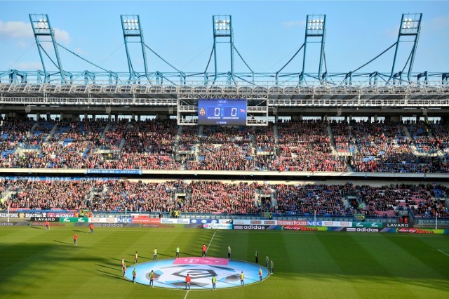 Kibice na stadionie Wisły Kraków