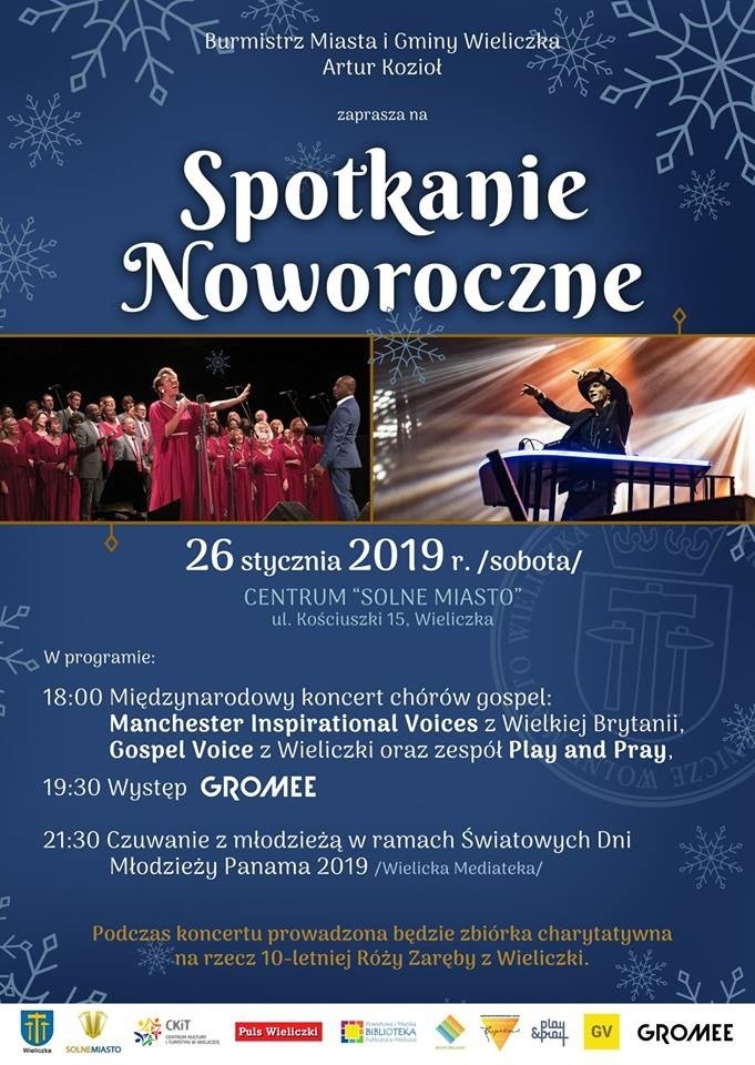 Wieliczka. Spotkanie Noworoczne 2019 - z koncertem Gromee i kwestą dla Róży