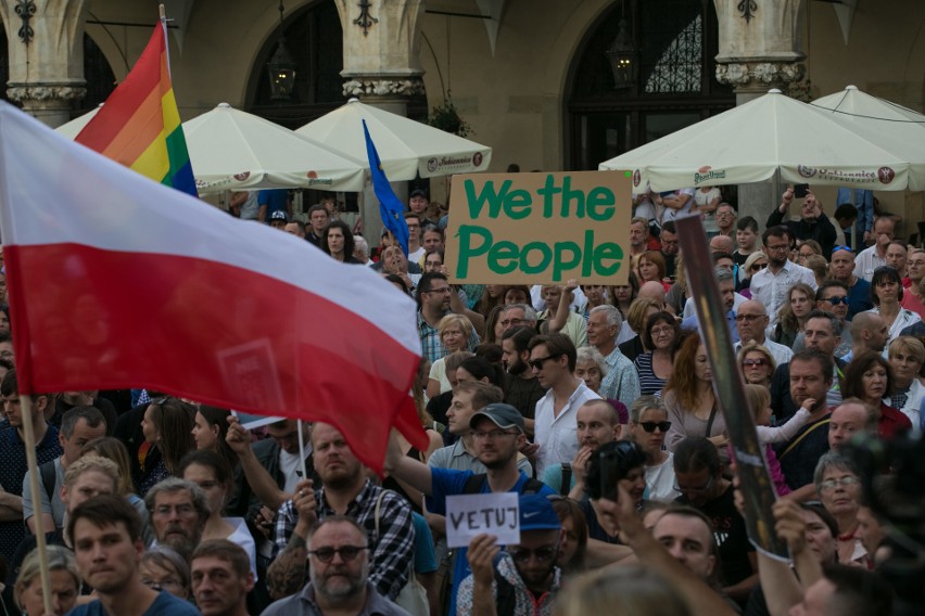 24 lipca 2017. Protest w obronie niezależności sądów na...