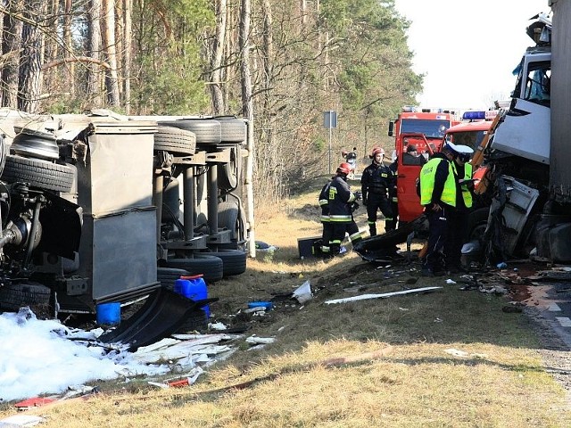 Na drodze nr 24 pod Skwierzyną zderzyły się dwa tiry.