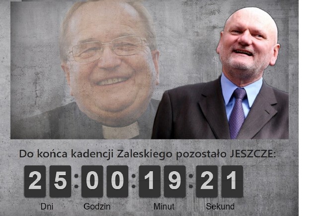 Na stronie internetowej niedlazaleskiego.pl zamieszczono zdjęcie przedstawiające o. Tadeusza Rydzyka i prezydenta Torunia Michała Zaleskiego oraz licznik odliczający czas do końca jego obecnej kadencji