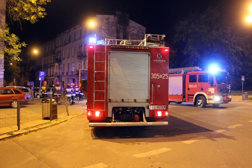 Atak na strażaków na Abramowskiego w Łodzi
