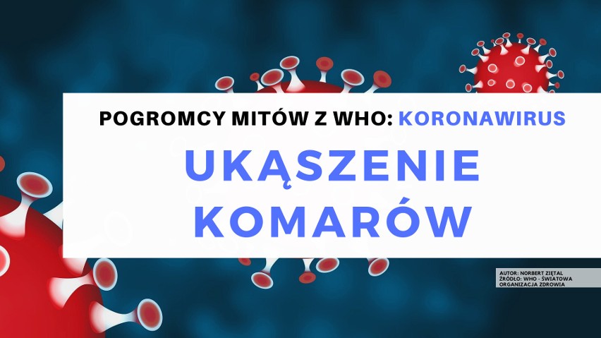 Koronawirus nie jest przenoszony przez ukąszenia komarów....