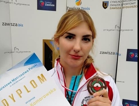 Strzelectwo sportowe. Mistrzostwa Polski. Medal Katarzyny Komorowskiej