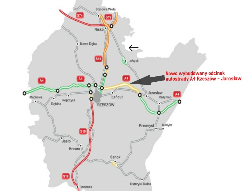 Autostrada A4 odcinek Rzeszów - Jaroslaw jest już otwarta