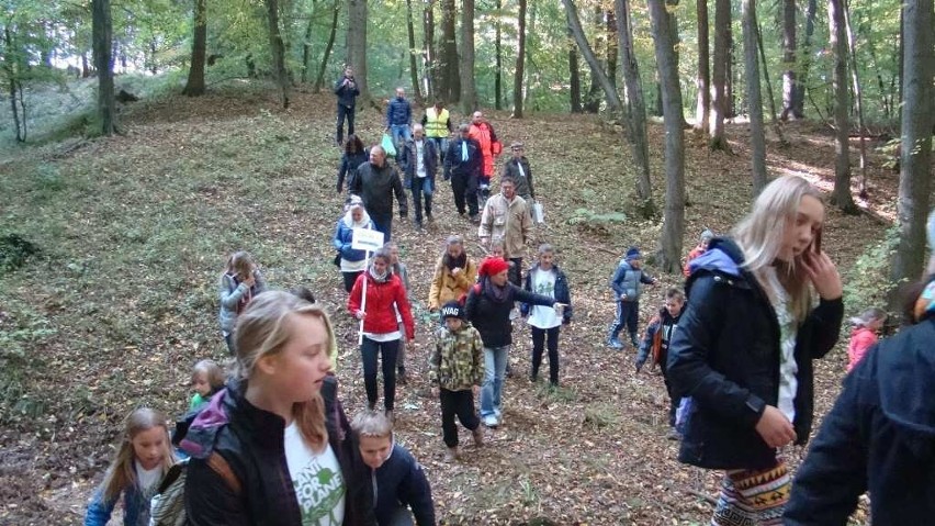 Uczestnicy akcji sadzenie drzew w Lesie Bronaczowa w...