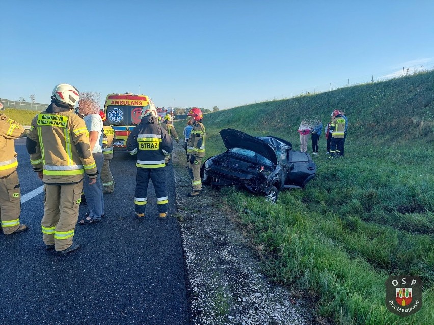 Wypadek na autostradzie A1 w powiecie włocławskim