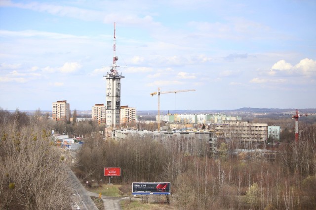 Widok z dachu 11-piętrowego Hotelu Park Inn by Radisson w Siemianowicach-Bytkowie