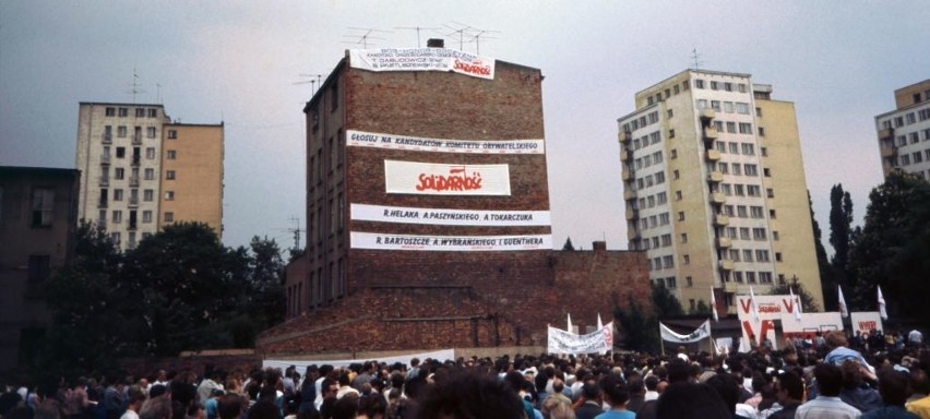 20 maja 1989 r, wiec przedwyborczy z udziałem Lecha Wałęsy....