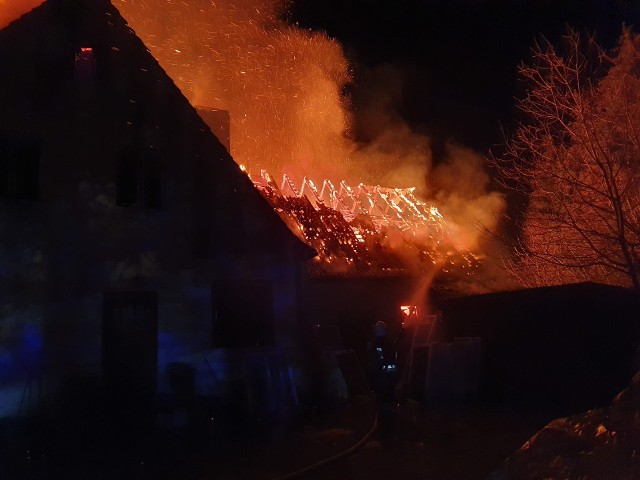 Pożar domu w Stachowie