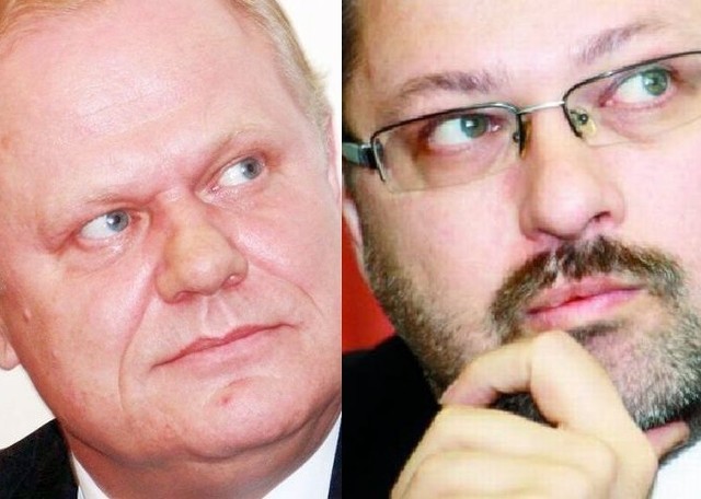 Od lewej: były Prezydent Łomży Jerzy Brzeziński i jego były zastępca, Marcin Sroczyński