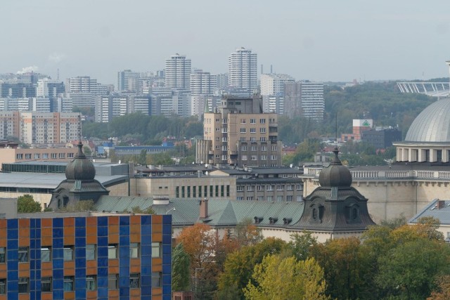 Panorama Katowic z wieżowca przy ul. Francuskiej 70.