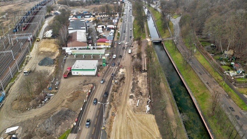 Budowa wiaduktu Biskupia Górka w Gdańsku, 10 lutego 2020 r.