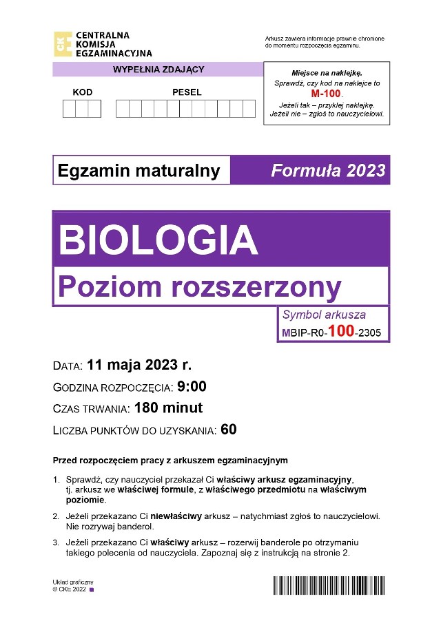 Matura z biologii 2023