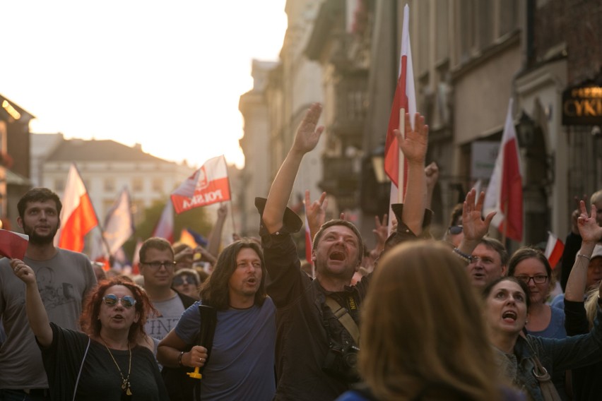 24 lipca 2017. Protest w obronie niezależności sądów na...