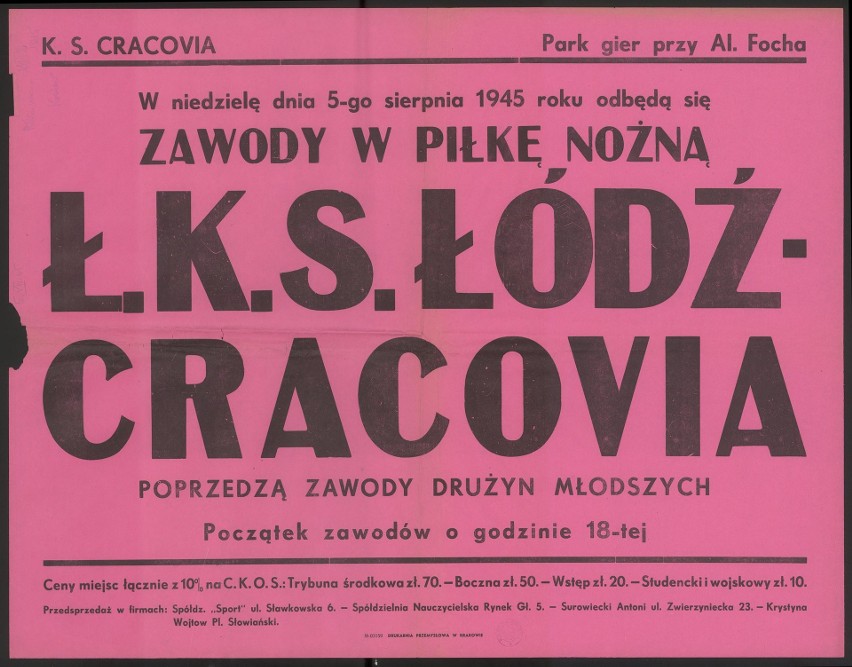 Historyczne plakaty meczowe Cracovii         