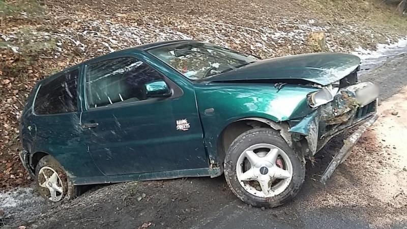 Wypadek w Bereście. Auto rozbiło się w rowie 