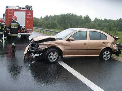 Chrzanowscy strażacy zostali wezwani do wypadku na A4 Fot. Piotr Kosiba KP PSP Chrzanów