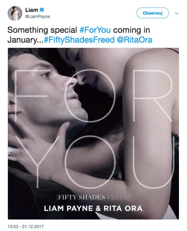 "Nowe oblicze Greya". Liam Payne i Rita Ora w piosence "For You". Zobacz zapowiedź utworu [WIDEO+ZDJĘCIA]