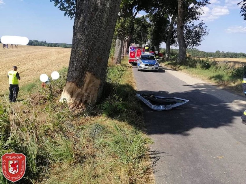 Śmiertelny wypadek w gminie Malechowo 16.08.2020. Samochód uderzył w drzewo. Zginęły 2 młode osoby! [zdjęcia]