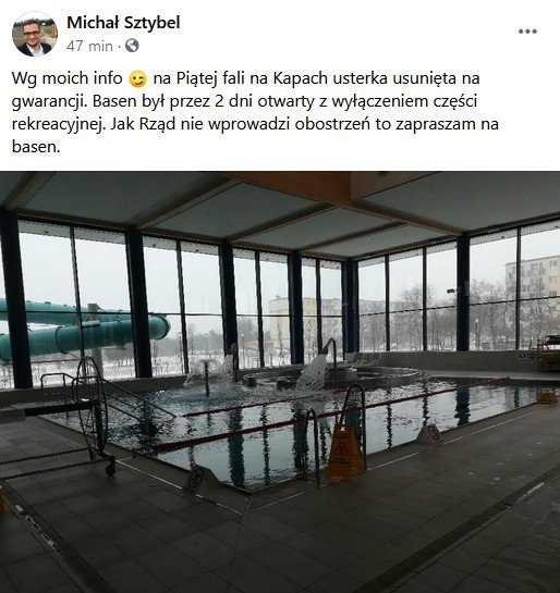 Awaria na Piątej Fali w Bydgoszczy usunięta. Można korzystać z basenu rekreacyjnego
