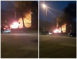 Pożar samochodu przy ul. Legionów. Dostawczak poszedł z dymem [WIDEO]