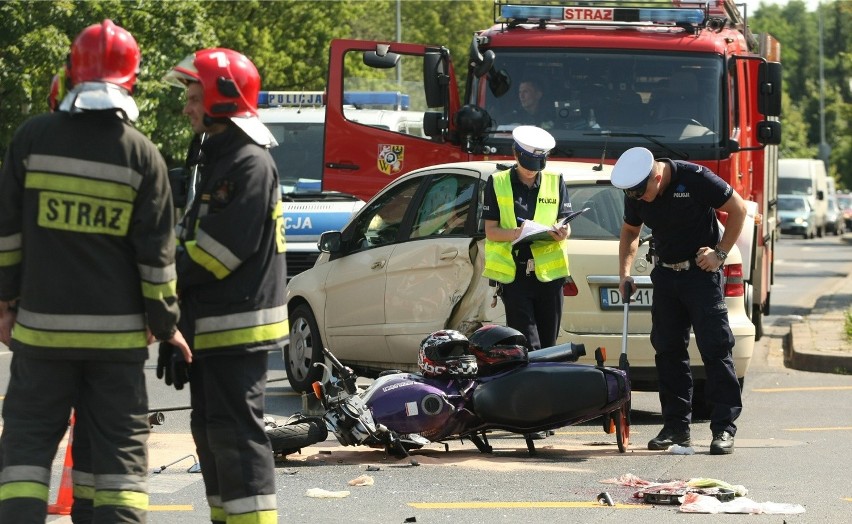 Wypadek z udziałem motocyklistów na skrzyżowaniu al....