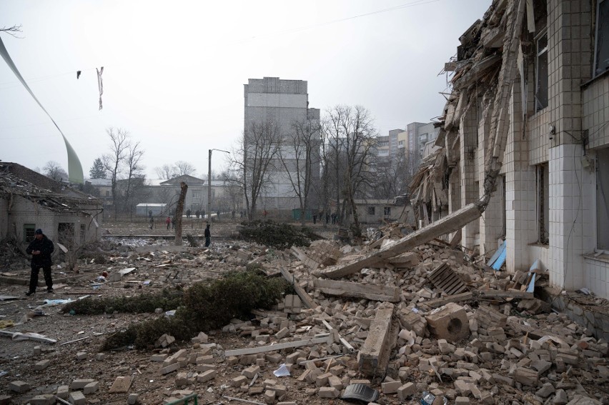 Wojna na Ukrainie. Szkoła w Żytomierzu zamieniła się w ruinę