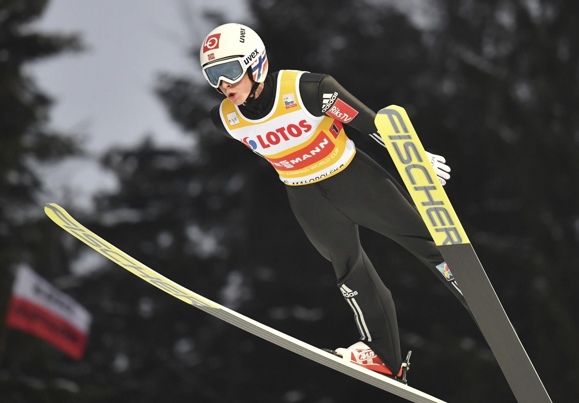 Skihopping.  Anders Fannemel i det norske laget for 71. TCS