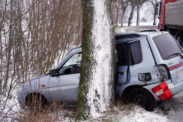 Niedaleko Wołczy Wielkiej auto uderzyło w drzewo. Jedna osoba jest poszkodowana