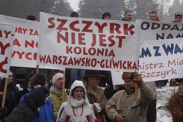 Wiec protestacyjny w Szczyrku