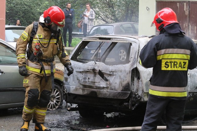Do pożaru auta zaparkowanego przy ul. Kleina doszło w piątek, 9 września, po godz. 15