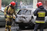 Na parkingu przy ulicy Kleina w bydgoskim Fordonie zapaliło się auto osobowe 