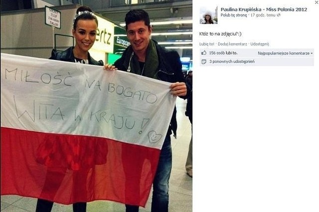 Paulina Krupińska i Robert Lewandowski (fot. screen z Facebook.com)