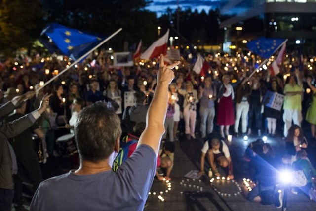 26.07.2017. Przed Sądem Okręgowym. Protest przeciwko reformie sądownictwa.