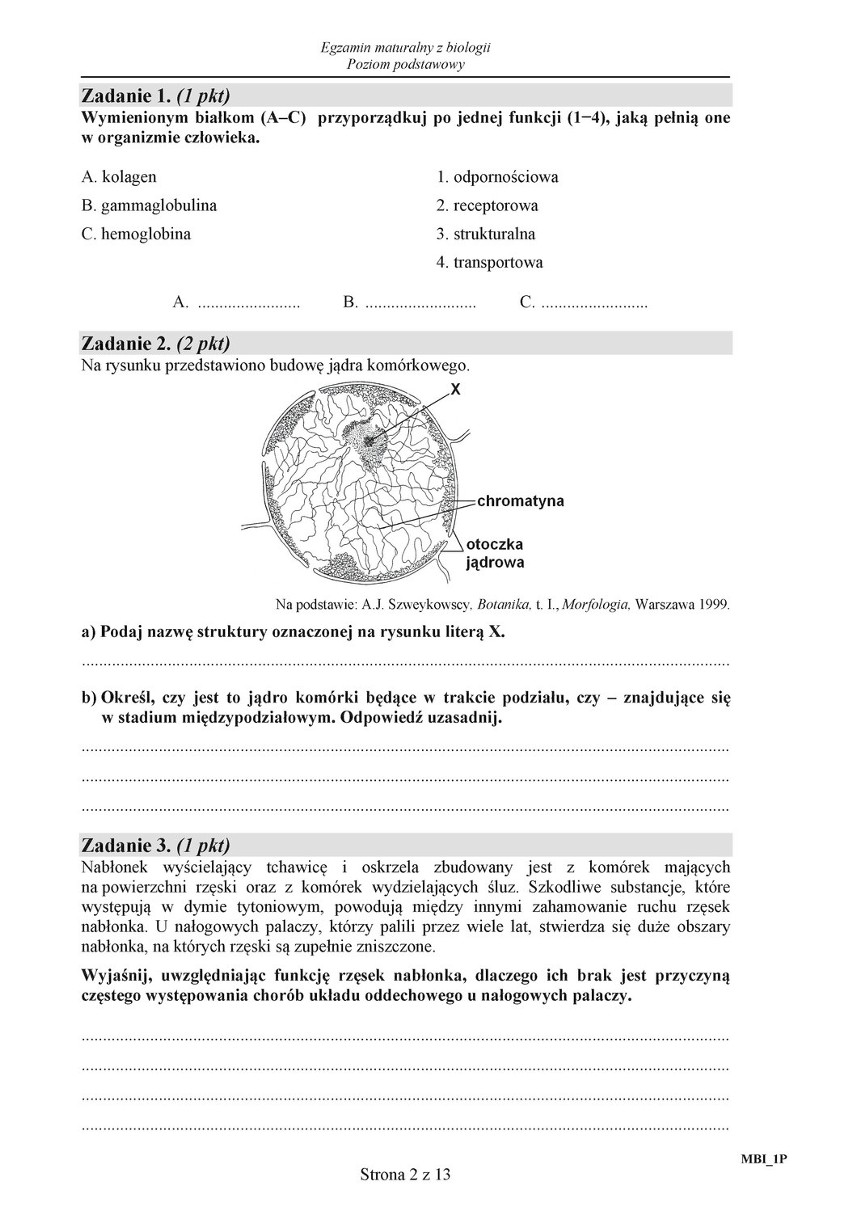 Matura 2015 BIOLOGIA POZIOM PODSTAWOWY i ROZSZERZONY ARKUSZE CKE 