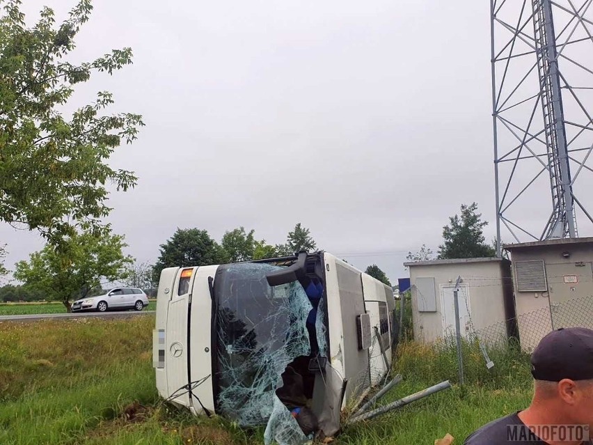 Wypadek autokaru w Jełowej. Rannych jest siedem osób.