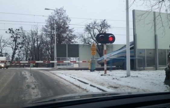 Pendolino na przejeździe w Lewinie Brzeskim.