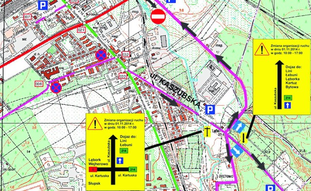 Wyjazd z okolic cmentarza dla osób, które dojadą do drugiej pętli autobusowej,  odbywać się będzie tylko ul. Kaszubską na wprost, do skrzyżowania na Jezioro Osowskie lub przez Popowo.