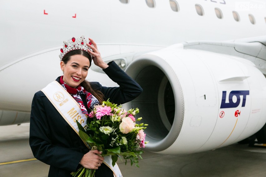 Miss Polski 2018 - Olga Buława ze Świnoujścia - na lotnisku w Goleniowie [ZDJĘCIA]