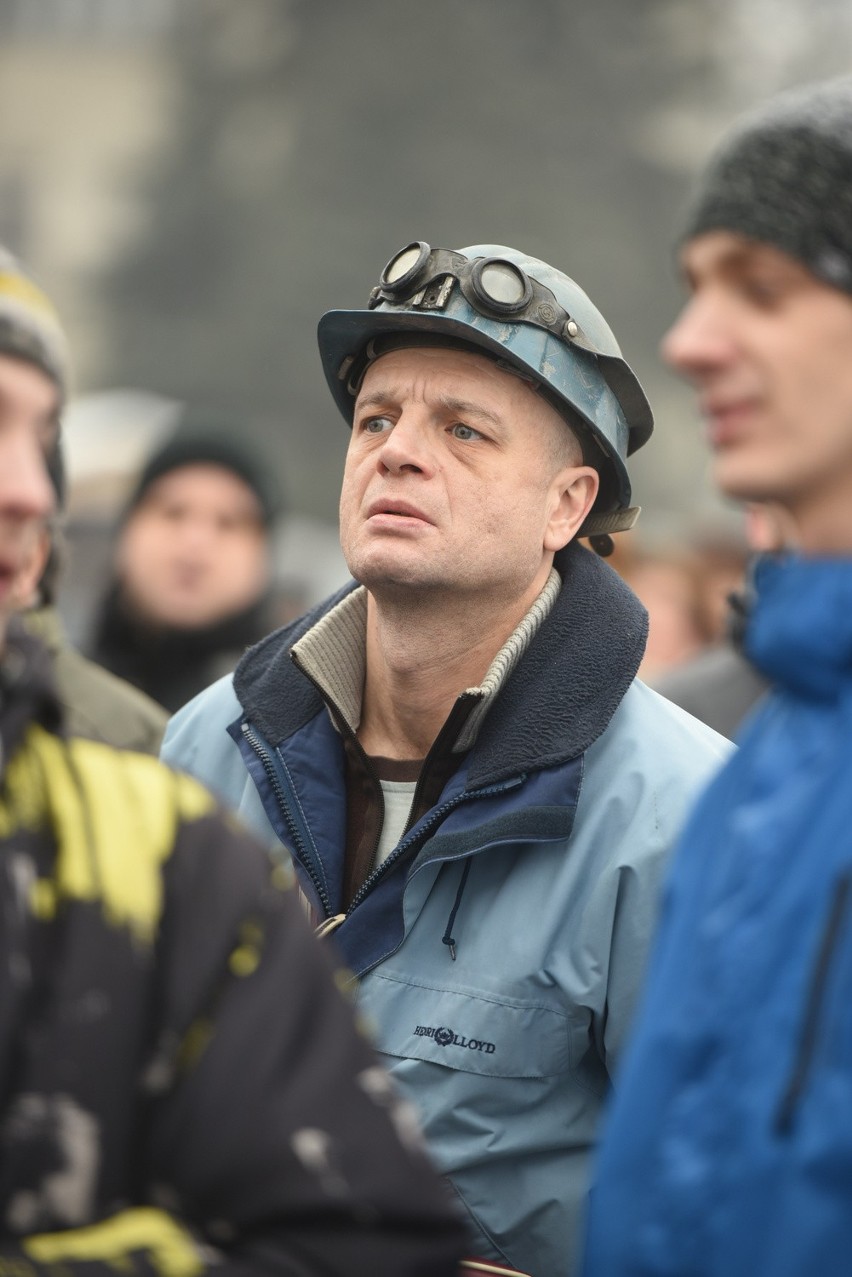 Protest górników kopalni Boże Dary w Katowicach: