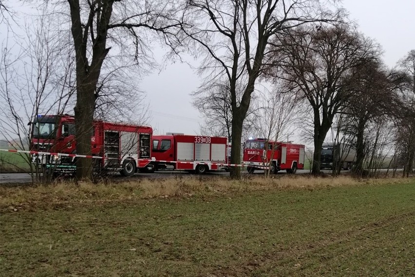 Wypadek na trasie Gołębiewo-Trąbki Wielkie 27.01.2020. Na DW...