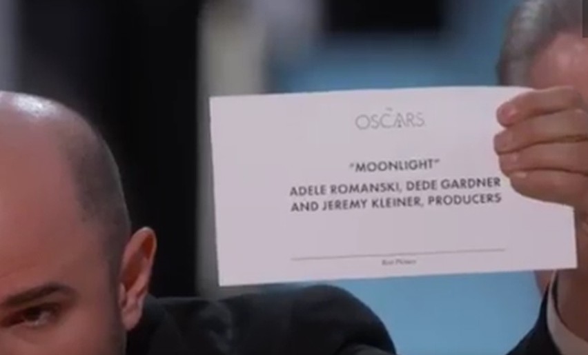 Pomyłka przy rozdaniu Oscarów 2017. Najlepszym filmem "Moonlight", a nie "La La Land"